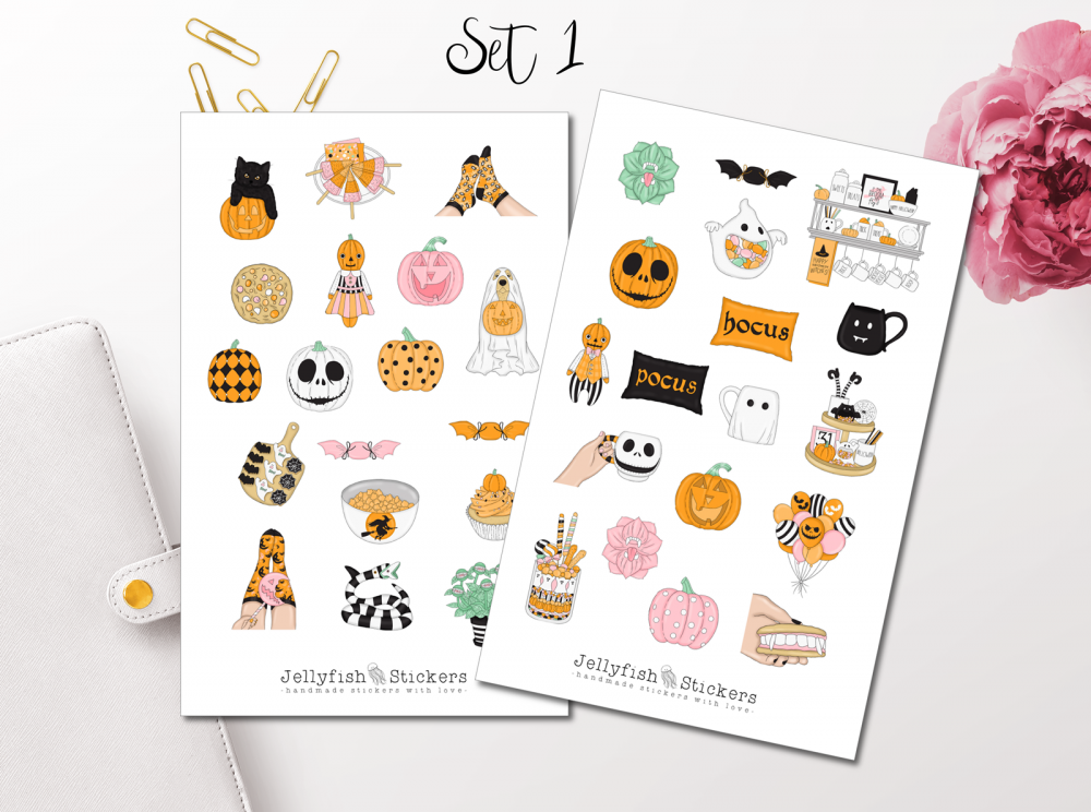 Mädchen Halloween Sticker Set